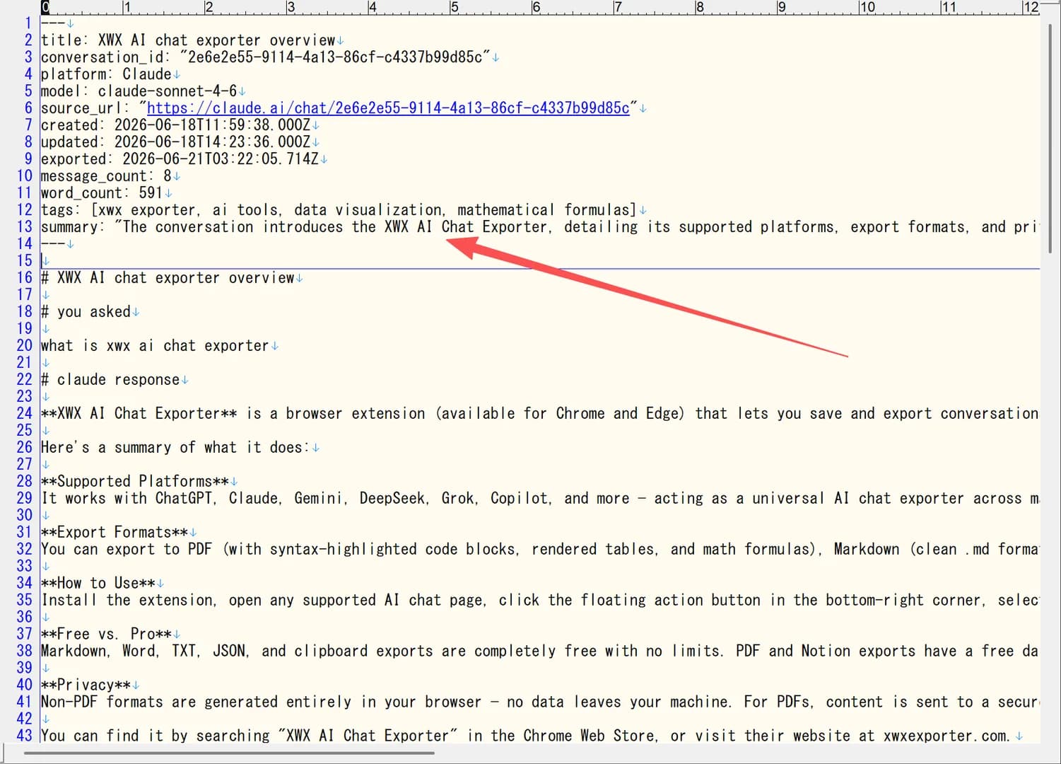 Markdown-Ausgabevorschau mit YAML-Frontmatter